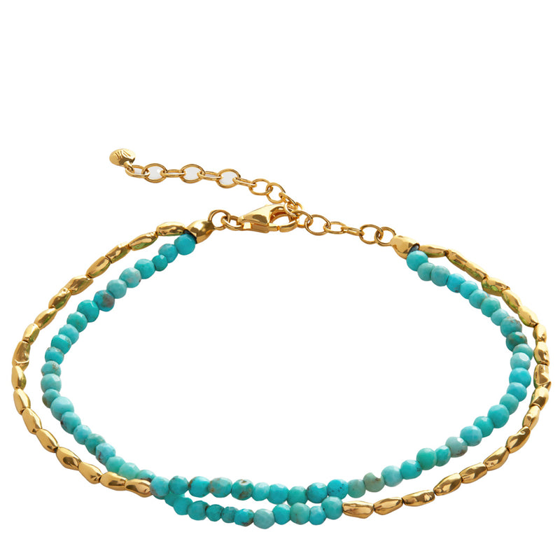 Monica Vinader Mini Nugget Gemstone Beaded Bracelet (Turquoise)