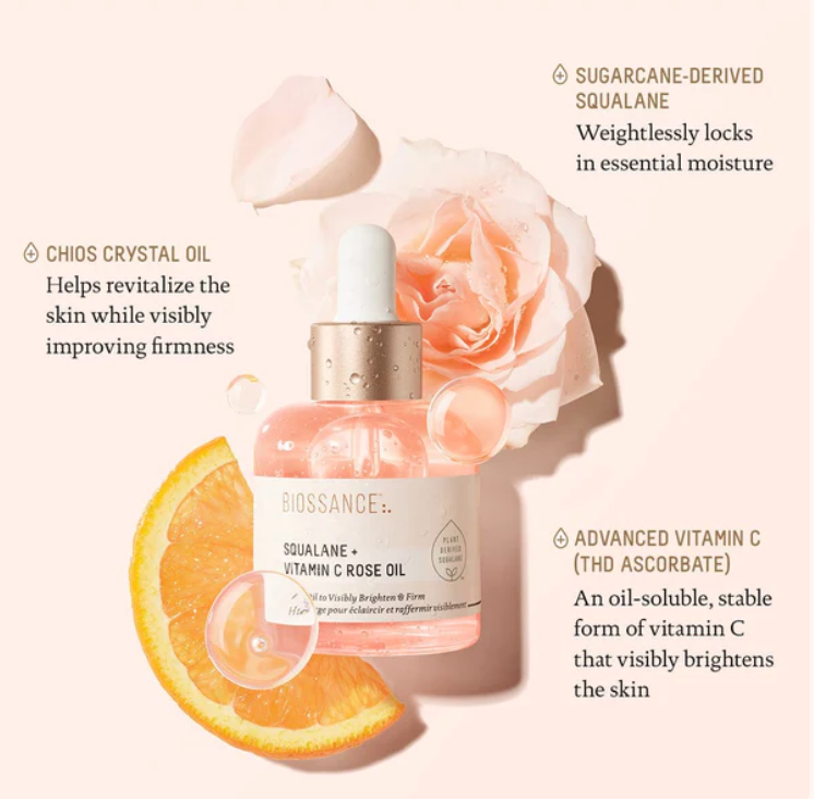 Biossance Squalane + Vitamin C Rose Oil 30ml