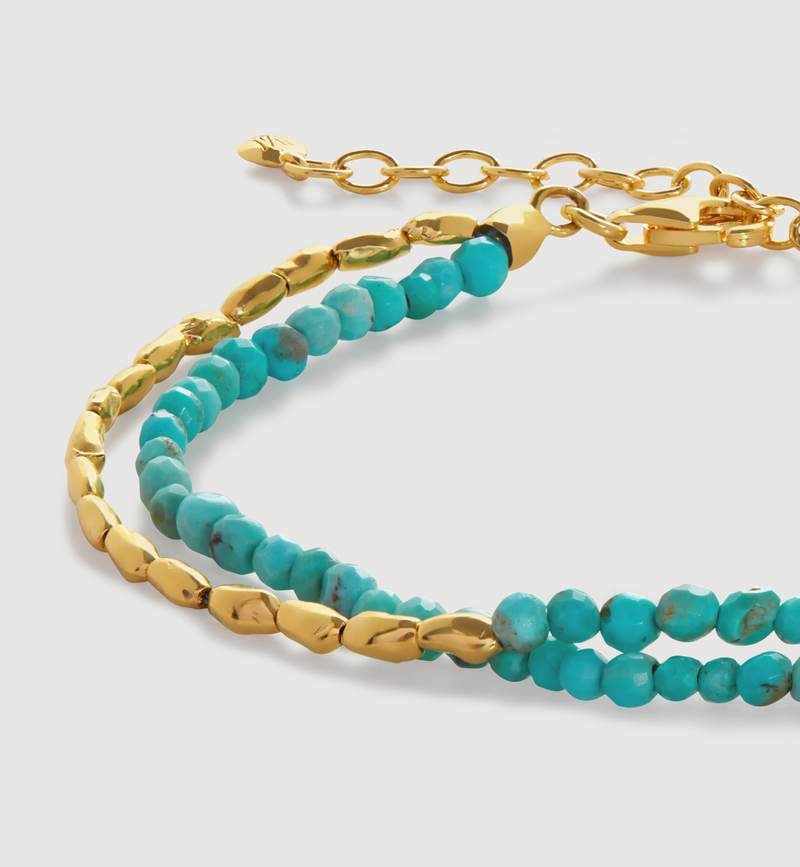 Monica Vinader Mini Nugget Gemstone Beaded Bracelet (Turquoise)