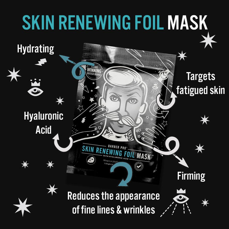 Barber Pro Skin Renewing Foil Mask With Hyaluronic Acid and Q10